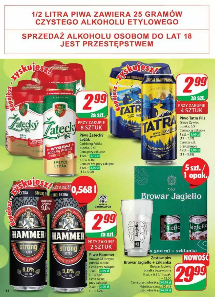 Gazetka promocyjna Dino - ważna 30.10 do 05.11.2024 - strona 39 - produkty: Carlsberg, Piwo, Szklanka, Tatra