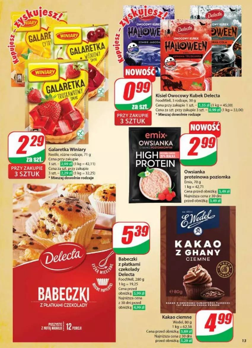 Gazetka promocyjna Dino - ważna 30.10 do 05.11.2024 - strona 5 - produkty: Babeczki, Delecta, Fa, Gala, Galaretka, Kakao, Kisiel, Kubek, Owsianka, Por, Winiary