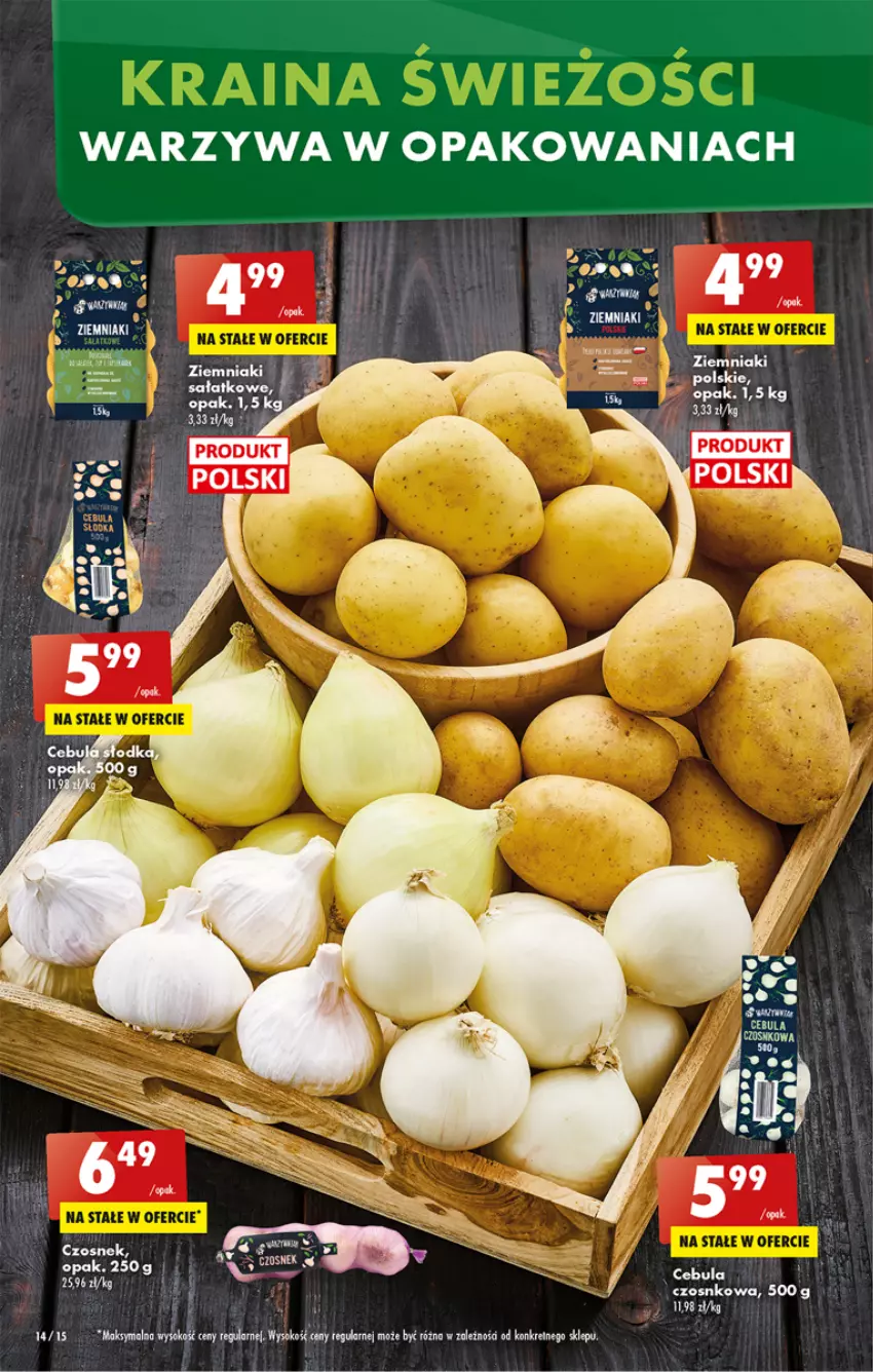 Gazetka promocyjna Biedronka - W tym tygodniu - ważna 26.09 do 01.10.2022 - strona 14 - produkty: Cebula, Fa, LG, Sałat, Warzywa, Ziemniaki