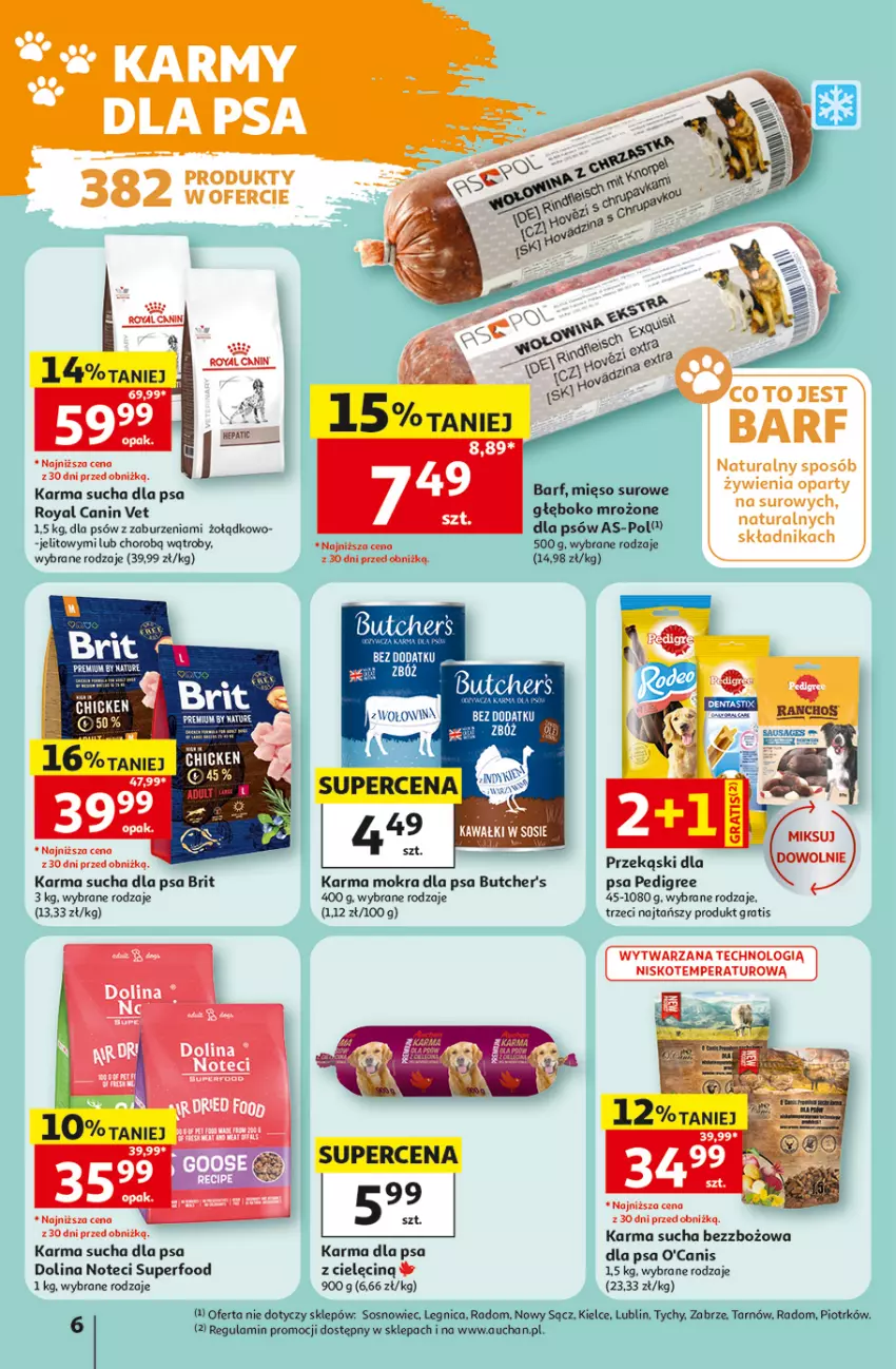 Gazetka promocyjna Auchan - Świat Pupili Hipermarket - ważna 01.10 do 10.10.2026 - strona 6 - produkty: Brit, Butcher's, Gra, Mięso, Pedigree, Przekąski dla psa, Pur, Royal Canin, Sos