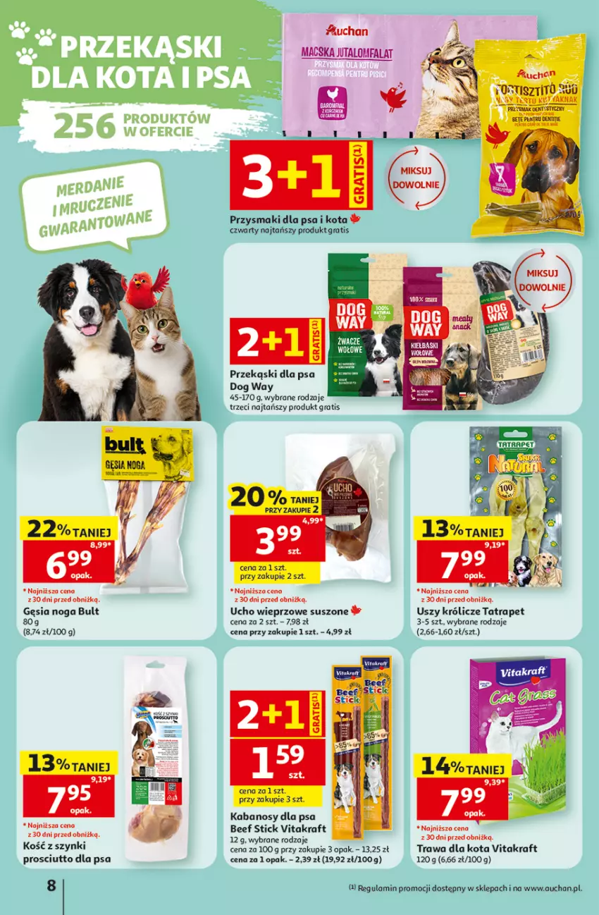 Gazetka promocyjna Auchan - Świat Pupili Hipermarket - ważna 01.10 do 10.10.2026 - strona 8 - produkty: Fa, Gra, Kabanos, Prosciutto, Przekąski dla psa, Przysmaki, Tatra, Vitakraft