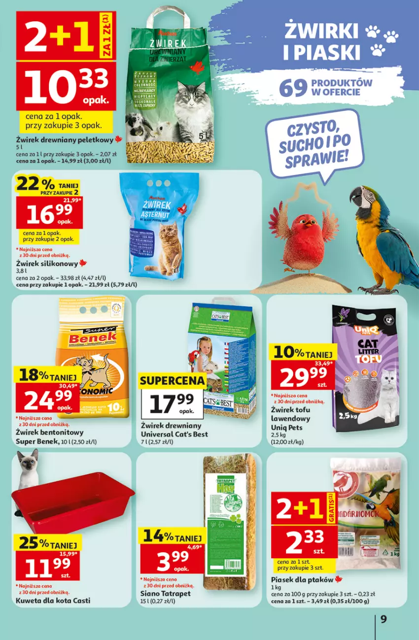 Gazetka promocyjna Auchan - Świat Pupili Hipermarket - ważna 01.10 do 10.10.2026 - strona 9 - produkty: Cat's Best, Gra, Kuweta, Super Benek, Tatra, Tofu