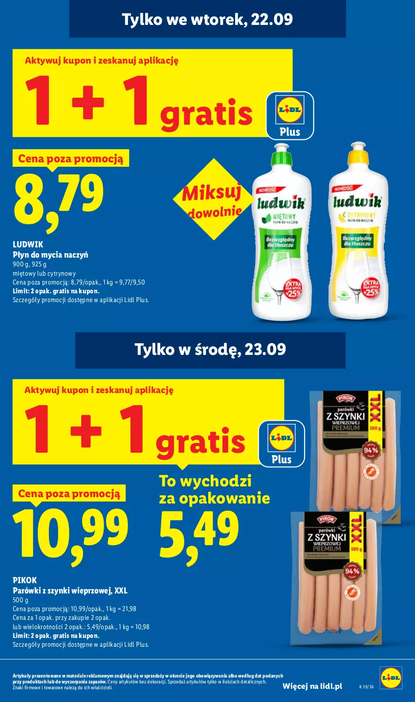 Gazetka promocyjna Lidl - Gazetka ważna od 21.09. do 23.09 - ważna 21.09 do 23.09.2026 - strona 13 - produkty: Do mycia naczyń, Gra, Ludwik, Parówki, Parówki z szynki, PIKOK, Płyn do mycia, Płyn do mycia naczyń