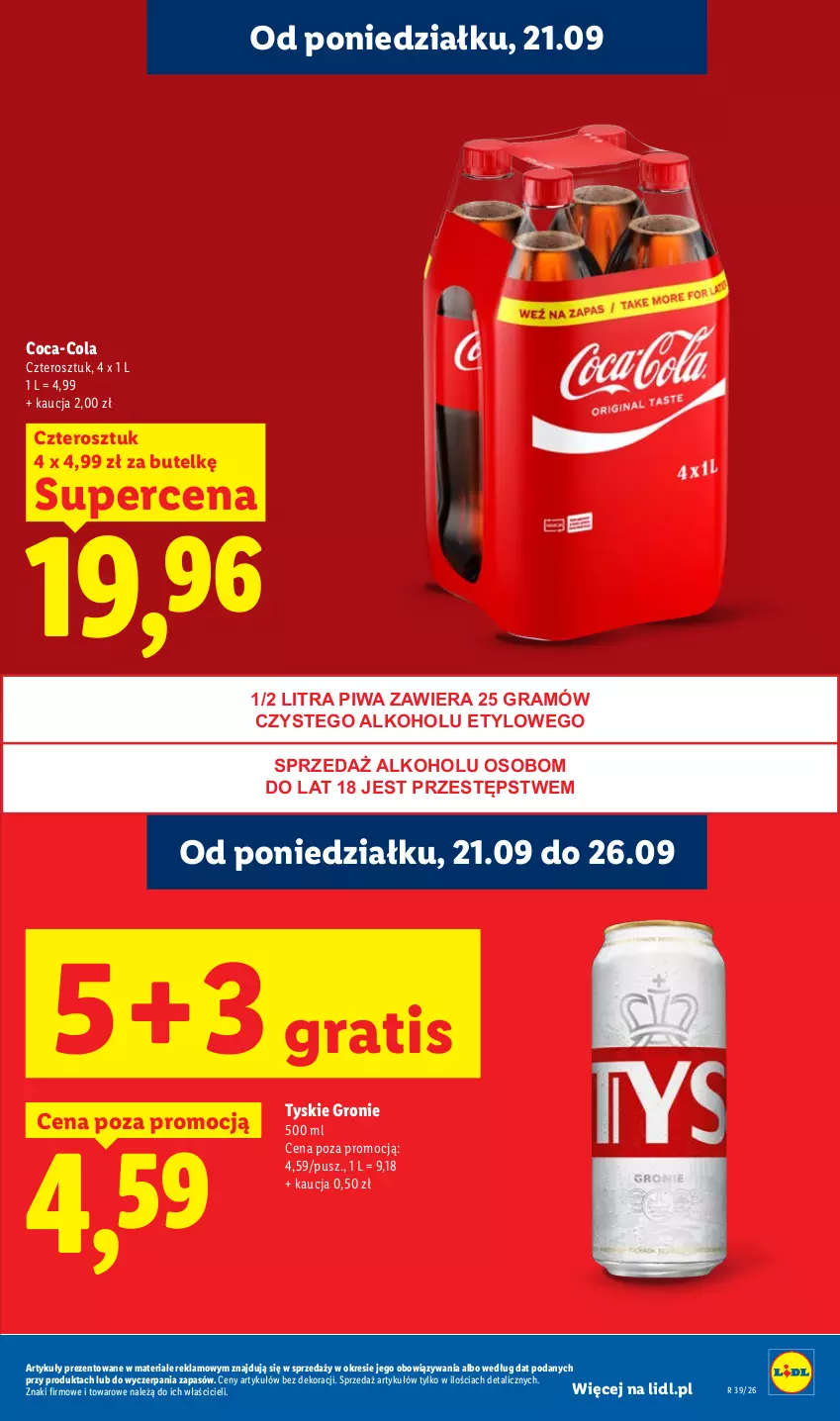Gazetka promocyjna Lidl - Gazetka ważna od 21.09. do 23.09 - ważna 21.09 do 23.09.2026 - strona 25 - produkty: Coca-Cola, Gra, Piwa, Tyskie
