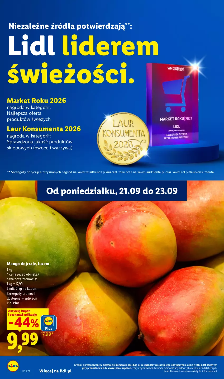 Gazetka promocyjna Lidl - Gazetka ważna od 21.09. do 23.09 - ważna 21.09 do 23.09.2026 - strona 32 - produkty: Laur, Mango, Owoce, Warzywa