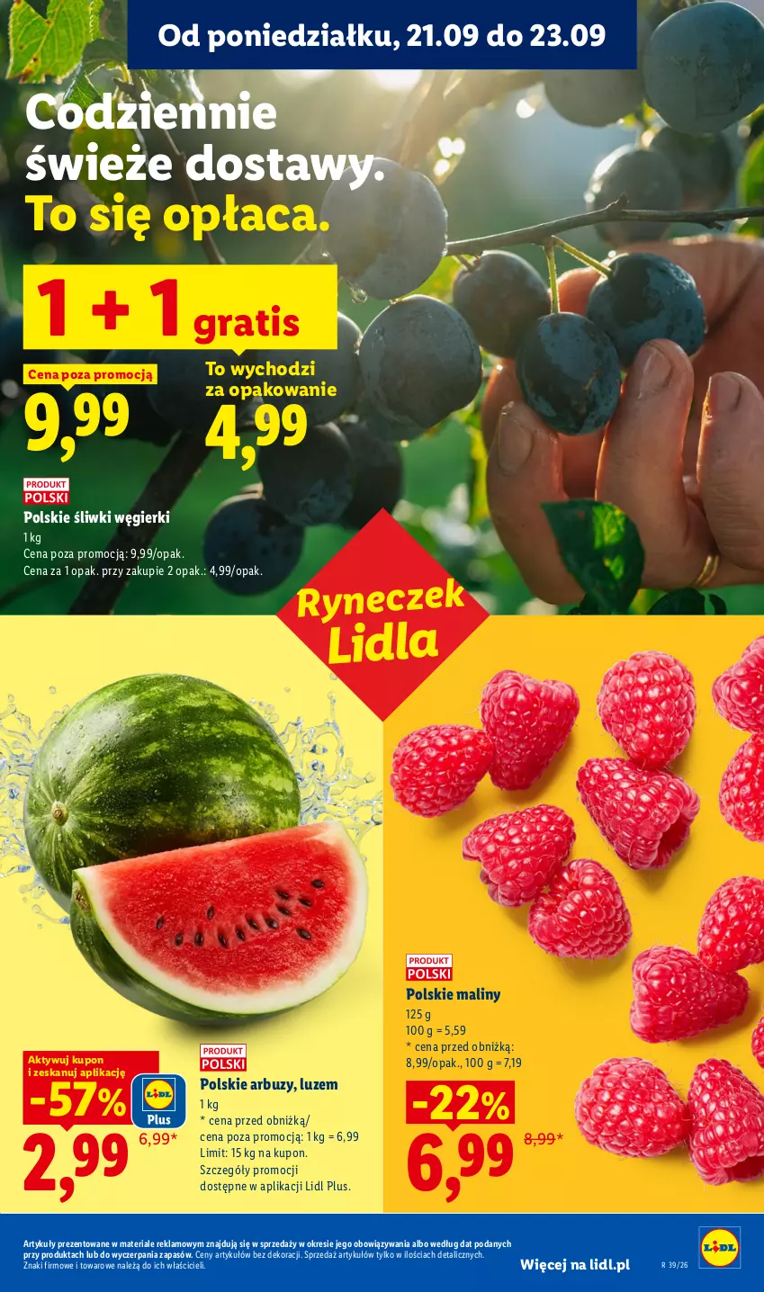 Gazetka promocyjna Lidl - Gazetka ważna od 21.09. do 23.09 - ważna 21.09 do 23.09.2026 - strona 33 - produkty: Arbuz, Gra, Maliny