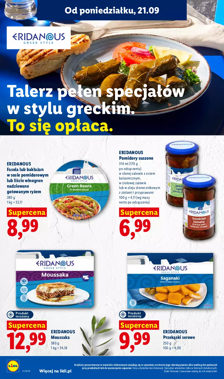 Gazetka promocyjna Lidl - Gazetka ważna od 21.09. do 23.09 - ważna 21.09 do 23.09.2026 - strona 44 - produkty: Fa, Fasola, Olej, Pomidory, Ryż, Ser, Sos, Talerz, Wino