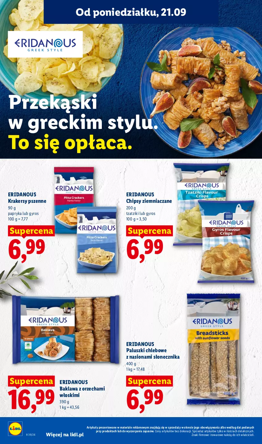 Gazetka promocyjna Lidl - Gazetka ważna od 21.09. do 23.09 - ważna 21.09 do 23.09.2026 - strona 46 - produkty: Chipsy, Chleb, Gyros, Krakersy, Papryka