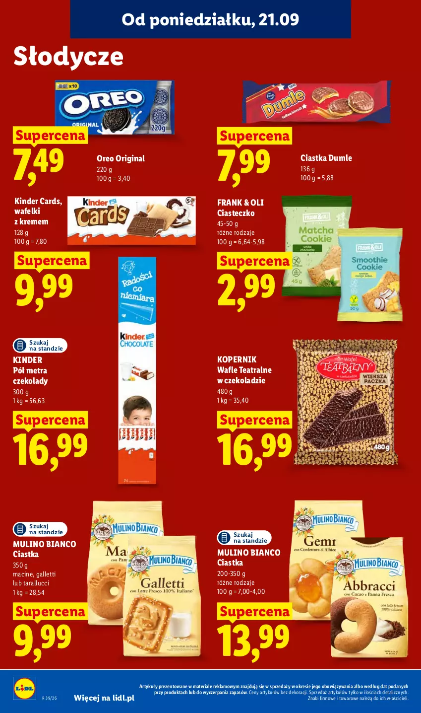 Gazetka promocyjna Lidl - Gazetka ważna od 21.09. do 23.09 - ważna 21.09 do 23.09.2026 - strona 68 - produkty: Ciastka, Gin, Kinder, Oreo, Wafle
