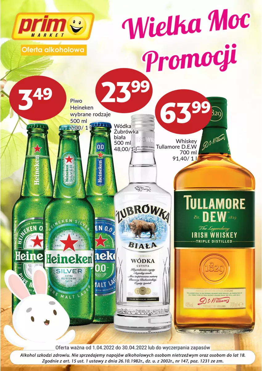 Gazetka promocyjna Prim Market - ważna 01.04 do 30.04.2022 - strona 1 - produkty: Heineken, LG, Mus, Piwo, Whiskey, Wódka