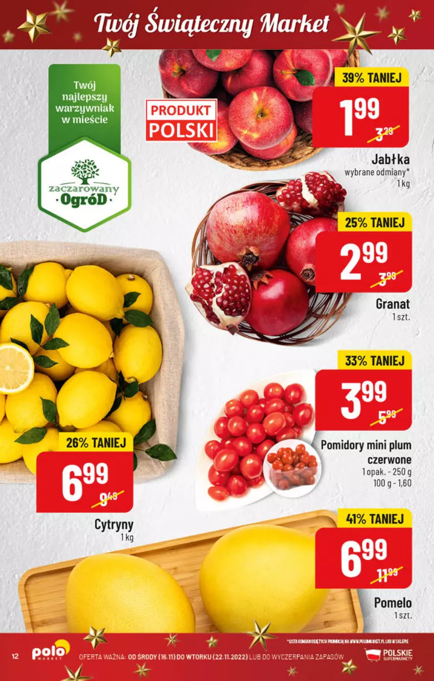 Gazetka promocyjna PoloMarket - Gazetka pomocyjna - ważna 16.11 do 22.11.2022 - strona 12 - produkty: Jabłka, Ogród, Pomidory