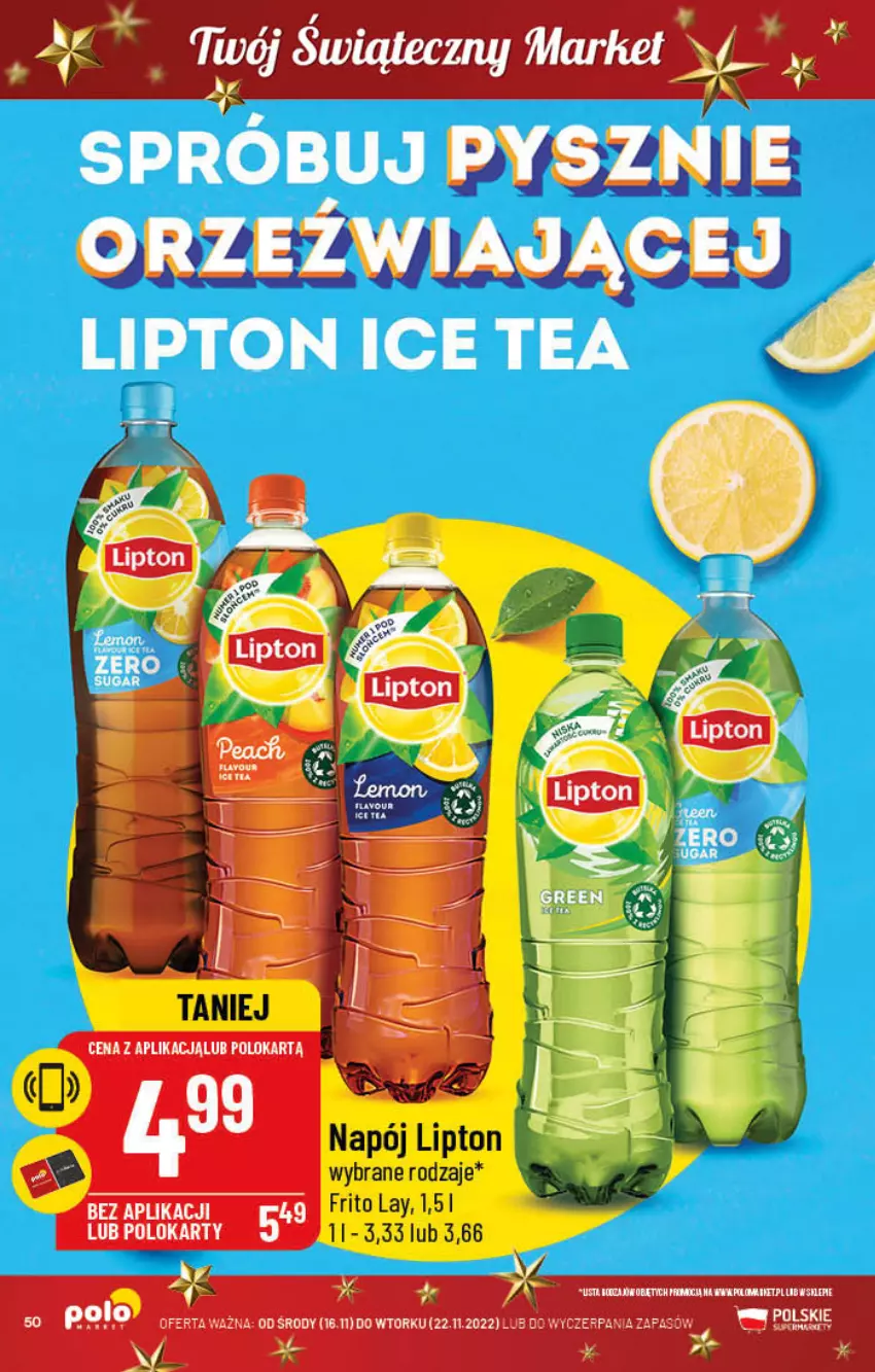 Gazetka promocyjna PoloMarket - Gazetka pomocyjna - ważna 16.11 do 22.11.2022 - strona 50 - produkty: Lipton, Napój