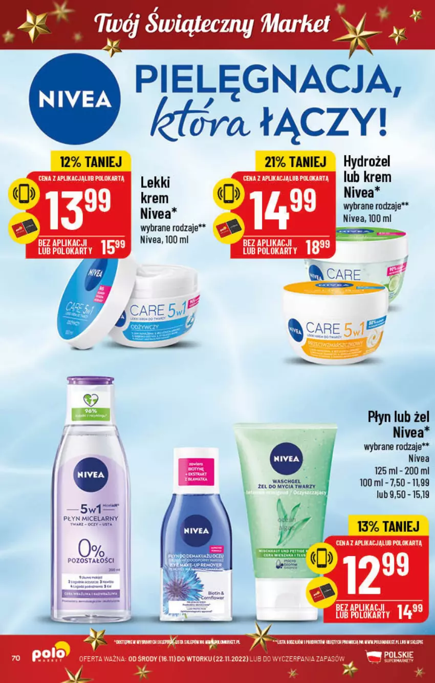 Gazetka promocyjna PoloMarket - Gazetka pomocyjna - ważna 16.11 do 22.11.2022 - strona 70 - produkty: Nivea, Płyn micelarny