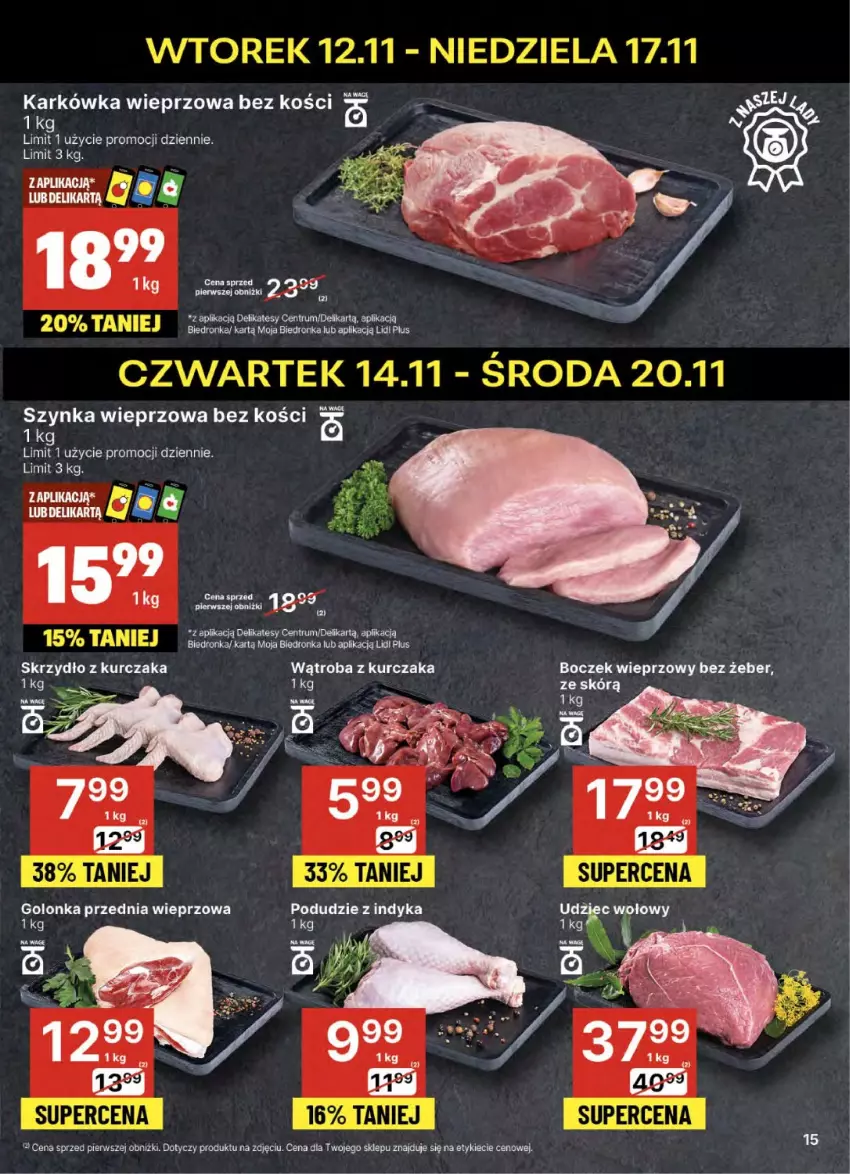 Gazetka promocyjna Delikatesy Centrum - NOWA GAZETKA Delikatesy Centrum od 14 listopada! 14-20.11.2024 - ważna 14.11 do 20.11.2024 - strona 15 - produkty: AEG, Boczek, Boczek wieprzowy, Karkówka wieprzowa, Koc, Kurczak, Orka, Por, Szynka, Szynka wieprzowa