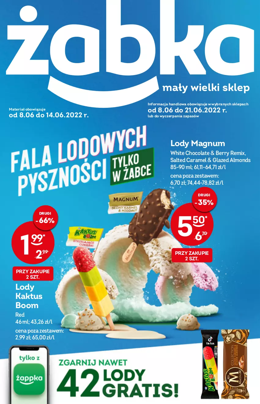 Gazetka promocyjna Żabka - ważna 08.06 do 14.06.2022 - strona 1 - produkty: Kaktus, Lody