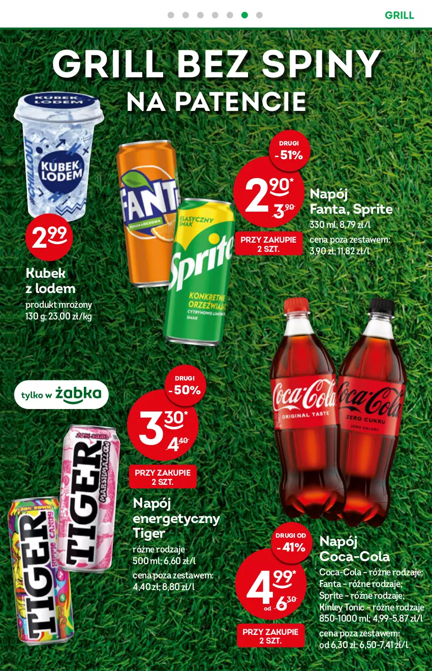 Gazetka promocyjna Żabka - ważna 08.06 do 14.06.2022 - strona 13 - produkty: Coca-Cola, Fa, Fanta, Grill, Kubek, Napój, Napój energetyczny, Sprite, Tiger