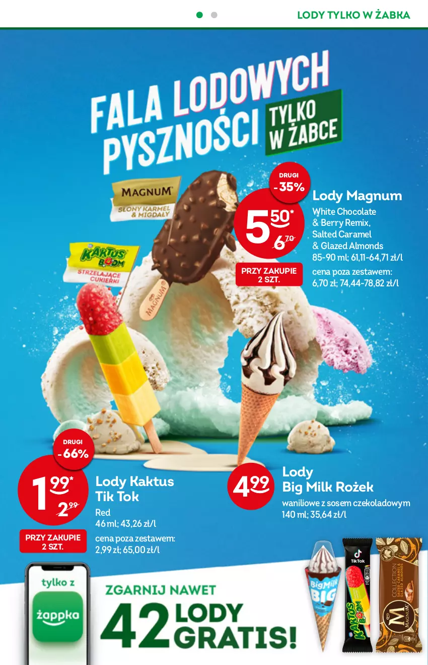 Gazetka promocyjna Żabka - ważna 08.06 do 14.06.2022 - strona 4 - produkty: Big Milk, Kaktus, Lody, Sos