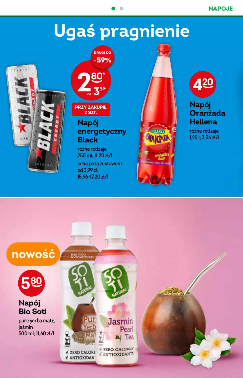 Gazetka promocyjna Żabka - ważna 08.06 do 14.06.2022 - strona 40 - produkty: Hellena, Lack, Napój, Napój energetyczny, Napoje, Oranżada, Pur