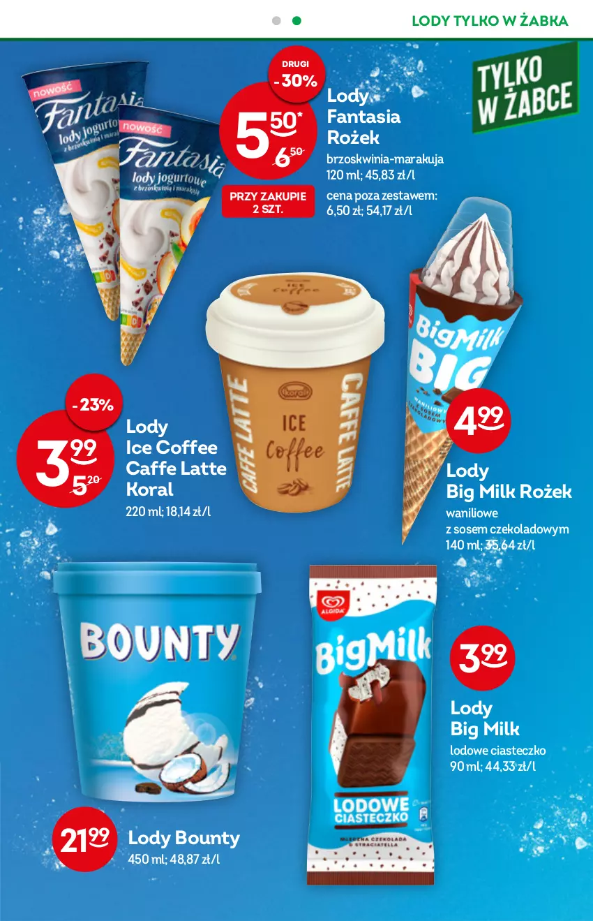 Gazetka promocyjna Żabka - ważna 08.06 do 14.06.2022 - strona 5 - produkty: Big Milk, Bounty, Fa, Fanta, Lody, Sos