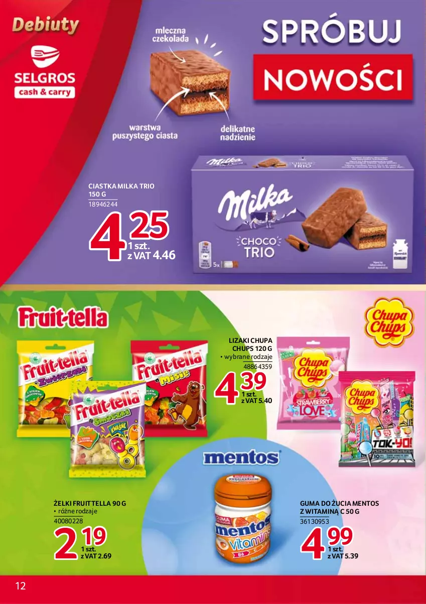 Gazetka promocyjna Selgros - Debiuty w Selgros - ważna 10.06 do 23.06.2021 - strona 12 - produkty: Chupa Chups, Ciastka, Guma do żucia, Lizaki, Mentos, Milka