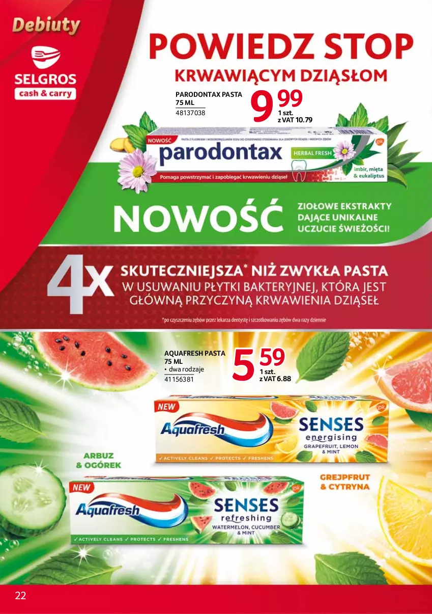 Gazetka promocyjna Selgros - Debiuty w Selgros - ważna 10.06 do 23.06.2021 - strona 22 - produkty: Aquafresh, Parodontax