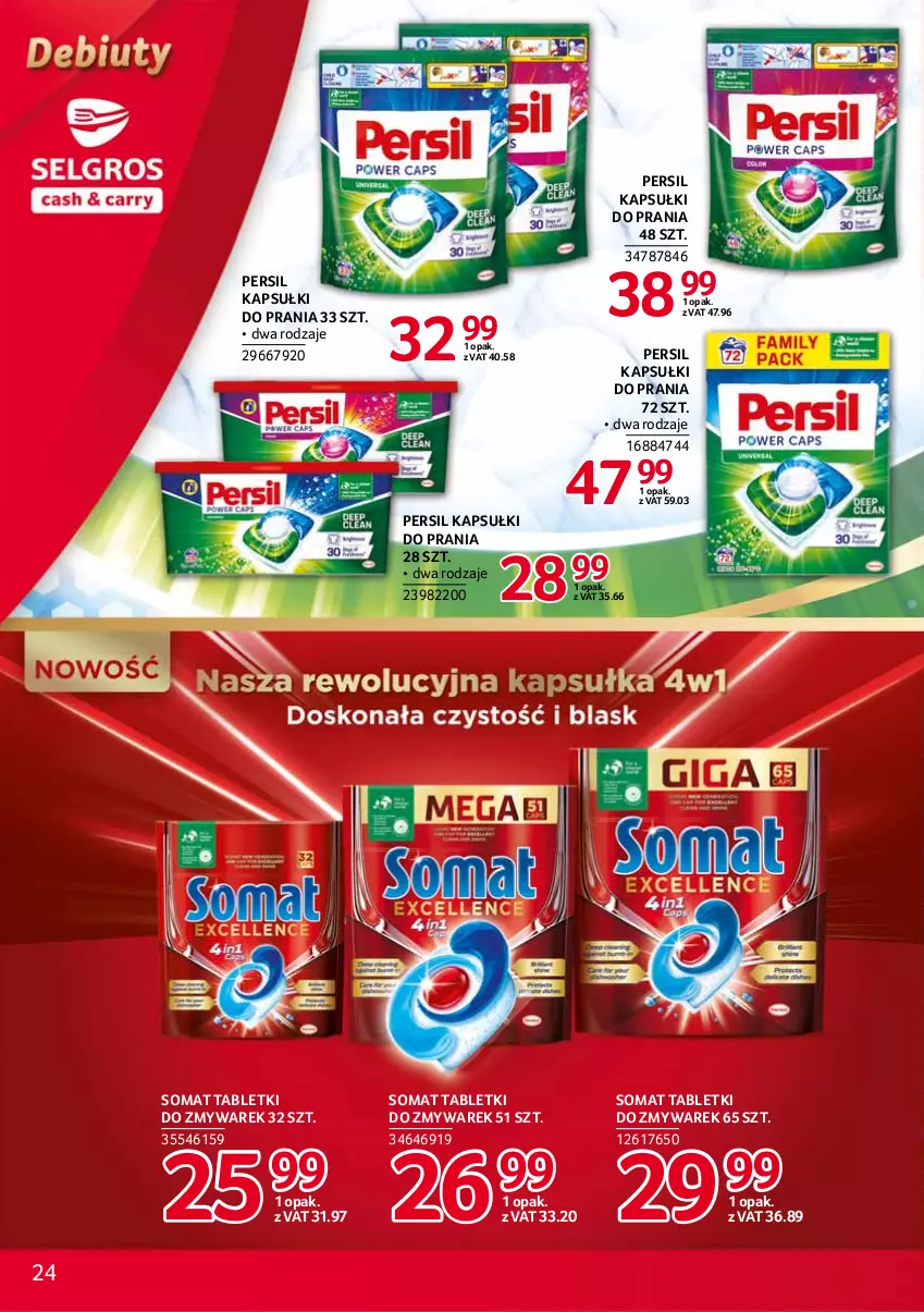 Gazetka promocyjna Selgros - Debiuty w Selgros - ważna 10.06 do 23.06.2021 - strona 24 - produkty: Kapsułki do prania, Persil, Somat, Tablet