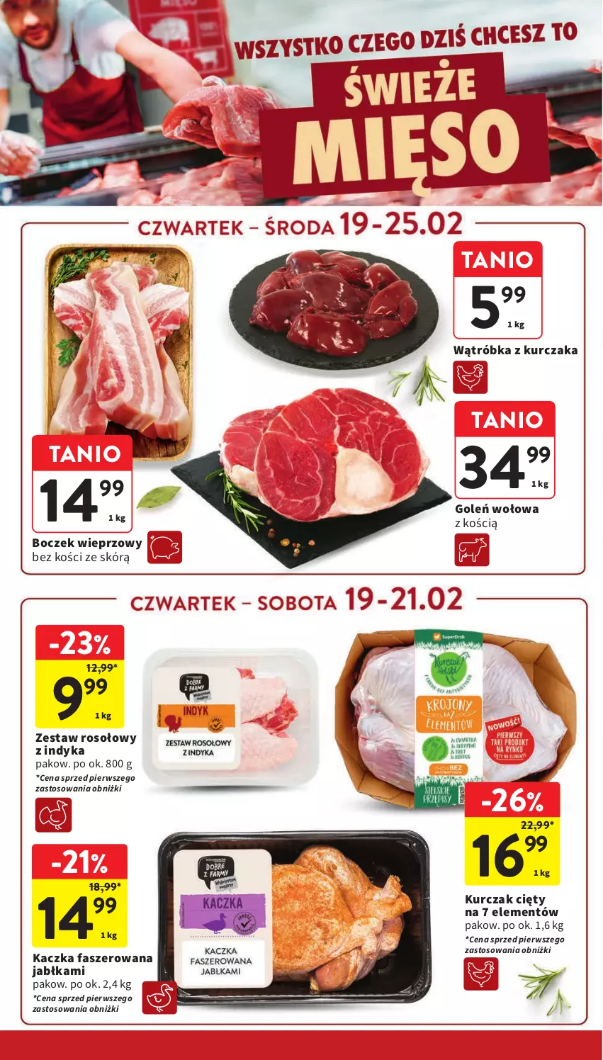 Gazetka promocyjna Intermarche - Gazetka promocyjna - ważna 19.02 do 25.02.2026 - strona 12 - produkty: Boczek, Boczek wieprzowy, Fa, Jabłka, Kaczka, Kaczka faszerowana, Kurczak