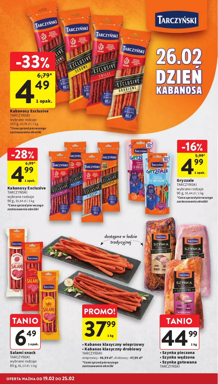 Gazetka promocyjna Intermarche - Gazetka promocyjna - ważna 19.02 do 25.02.2026 - strona 16 - produkty: Gry, Kabanos, Piec, Salami, Szynka, Tarczyński