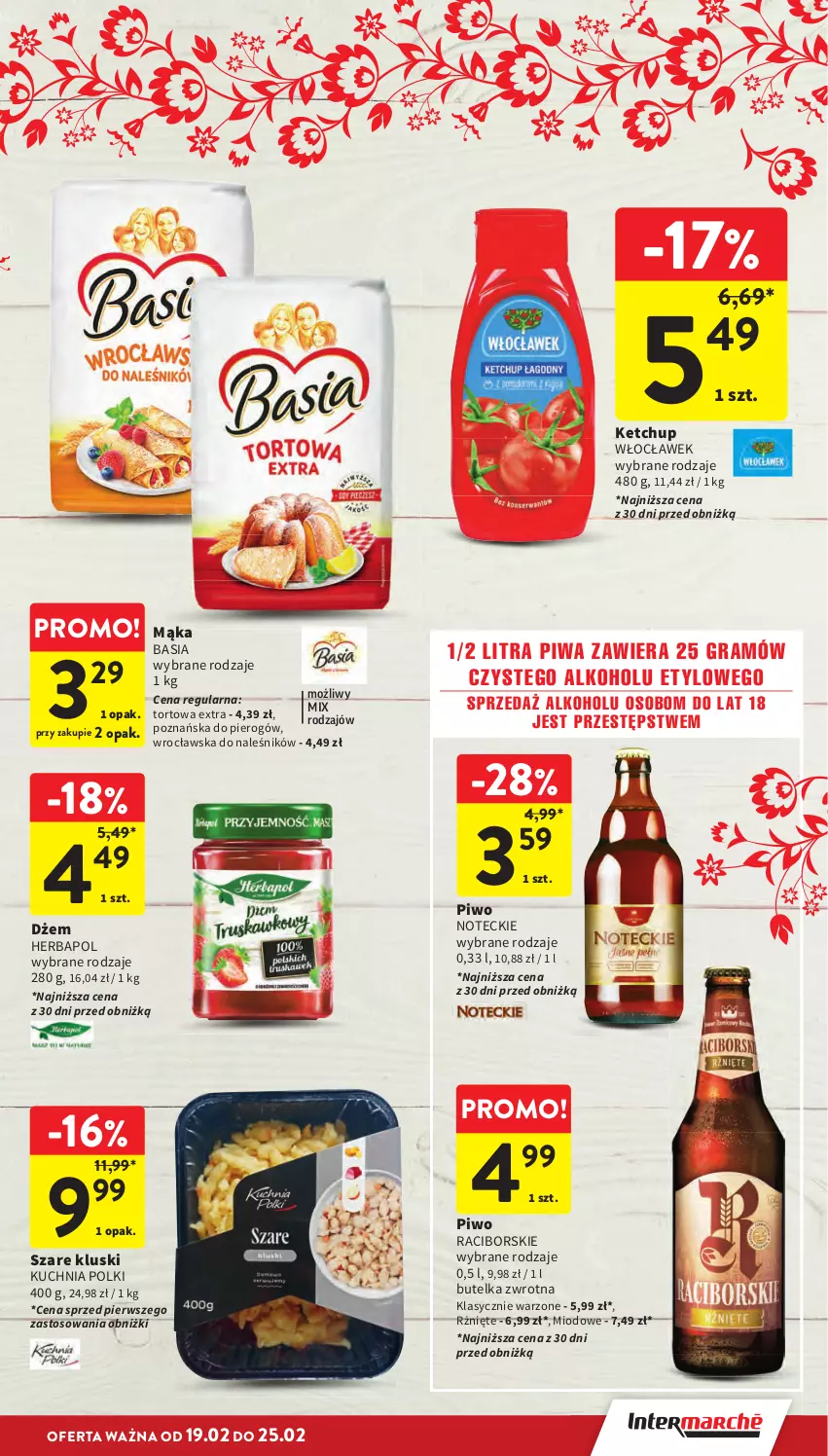 Gazetka promocyjna Intermarche - Gazetka promocyjna - ważna 19.02 do 25.02.2026 - strona 25 - produkty: Basia, Dżem, Gra, Herbapol, Ketchup, Kuchnia, Mąka, Piwa, Piwo