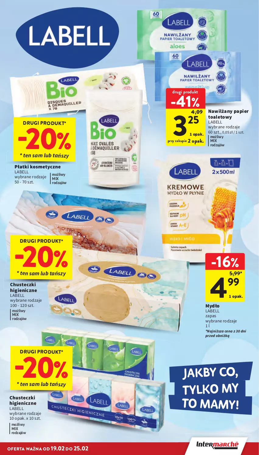 Gazetka promocyjna Intermarche - Gazetka promocyjna - ważna 19.02 do 25.02.2026 - strona 37 - produkty: Bell, Chusteczki, Mydło, Nawilżany papier, Papier, Płatki kosmetyczne