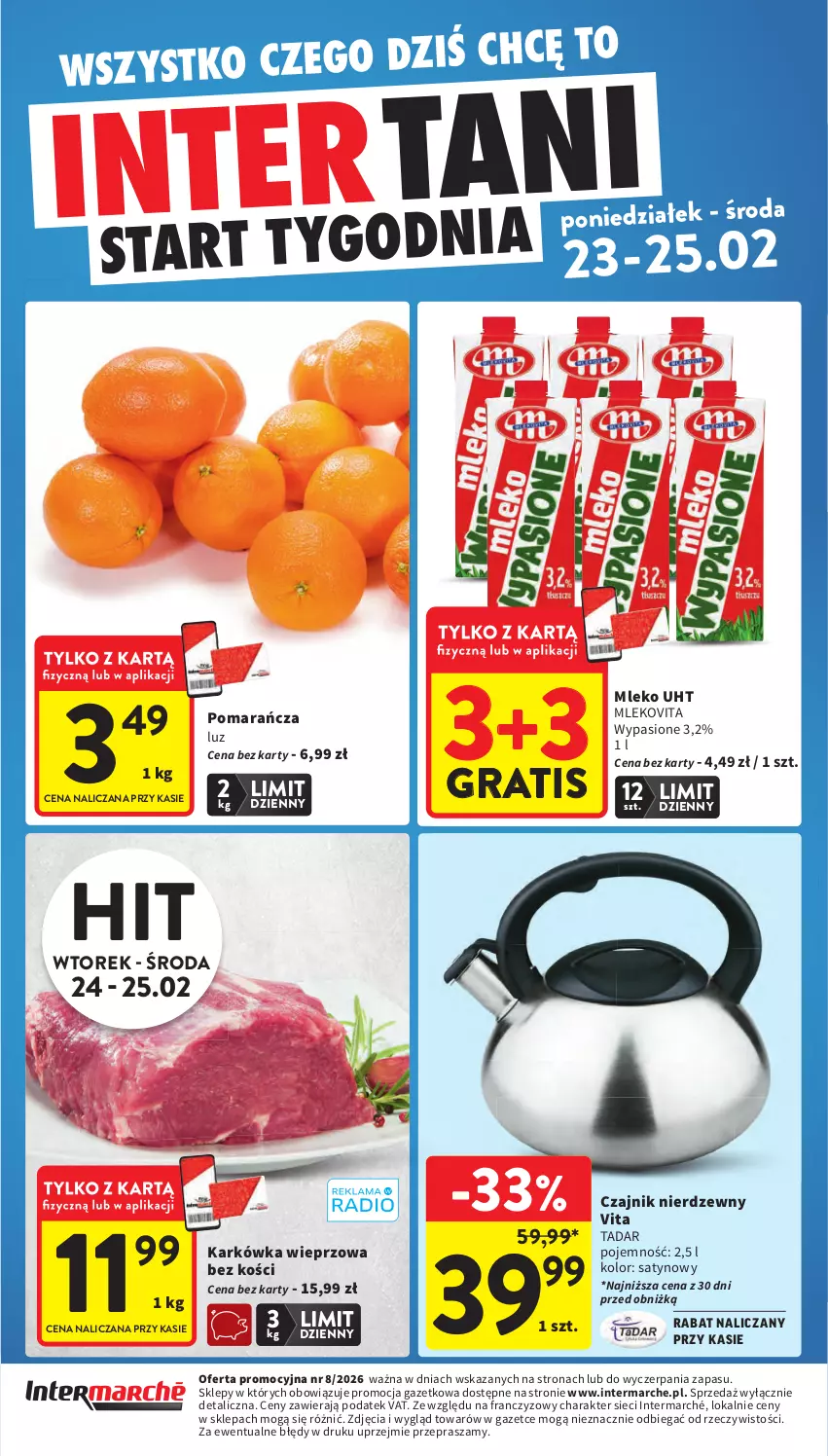 Gazetka promocyjna Intermarche - Gazetka promocyjna - ważna 19.02 do 25.02.2026 - strona 44 - produkty: Czajnik, Gra, Karkówka wieprzowa, Mleko, Mlekovita