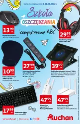 Gazetka promocyjna Auchan - Komputerowe ABC Hipermarkety - Gazetka - ważna od 31.08 do 31.08.2022 - strona 1 - produkty: Top, Ser, Acer, Słuchawki, Klawiatura, Stek, Podkładka, Router, Mysz, Słuchawki gamingowe, Podkładka pod mysz, Podkład, Listwa