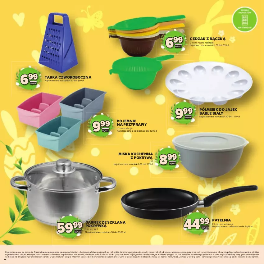 Gazetka promocyjna Stokrotka - Katalog Wielkanocny! - ważna 19.03 do 08.04.2026 - strona 14 - produkty: Cedzak, Garnek, Mięso, Miska, Owoce, Patelnia, Pojemnik, Pojemnik na przyprawy, Przyprawy, Tarka, Warzywa