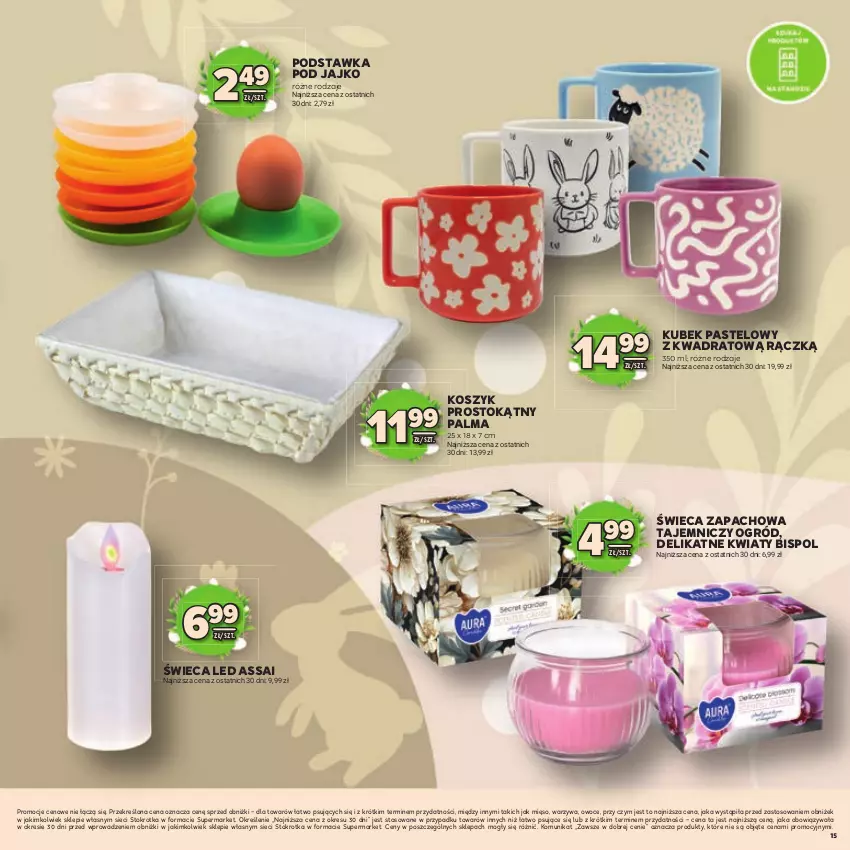 Gazetka promocyjna Stokrotka - Katalog Wielkanocny! - ważna 19.03 do 08.04.2026 - strona 15 - produkty: Kosz, Kubek, Mięso, Ogród, Owoce, Palma, Warzywa
