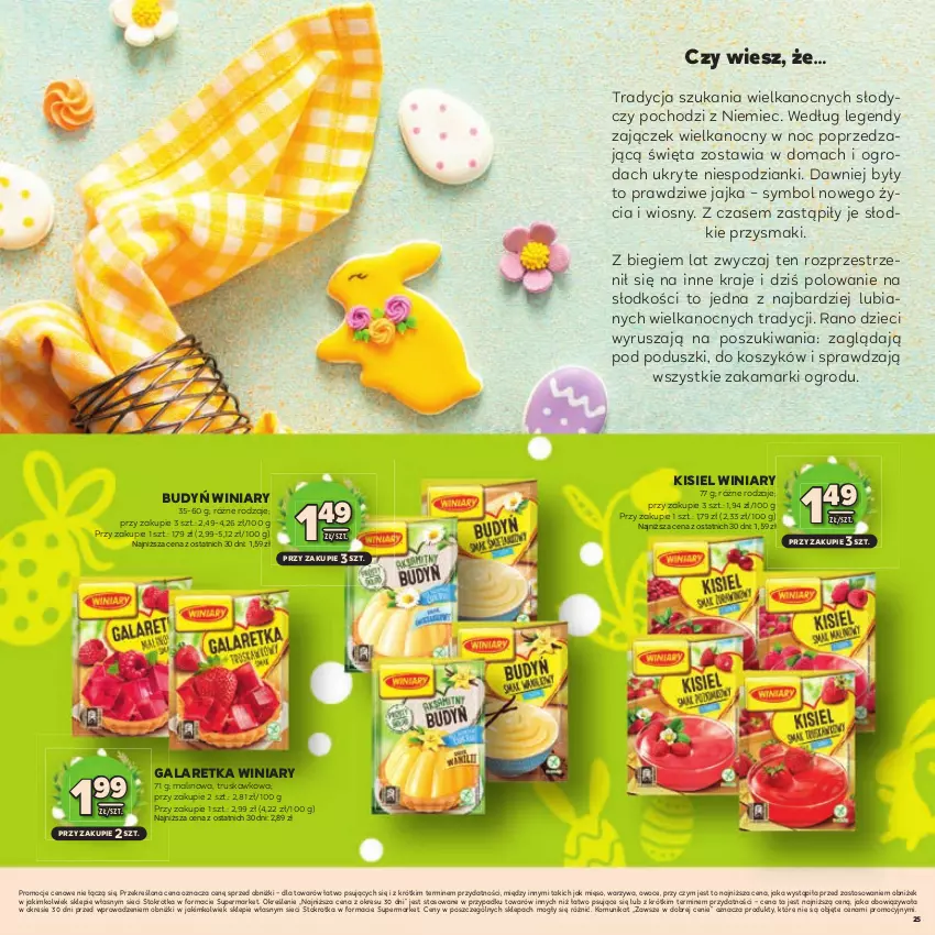 Gazetka promocyjna Stokrotka - Katalog Wielkanocny! - ważna 19.03 do 08.04.2026 - strona 25 - produkty: Budyń, Dzieci, Gala, Galaretka, Kisiel, Kosz, Mięso, Owoce, Przysmaki, Warzywa, Winiary