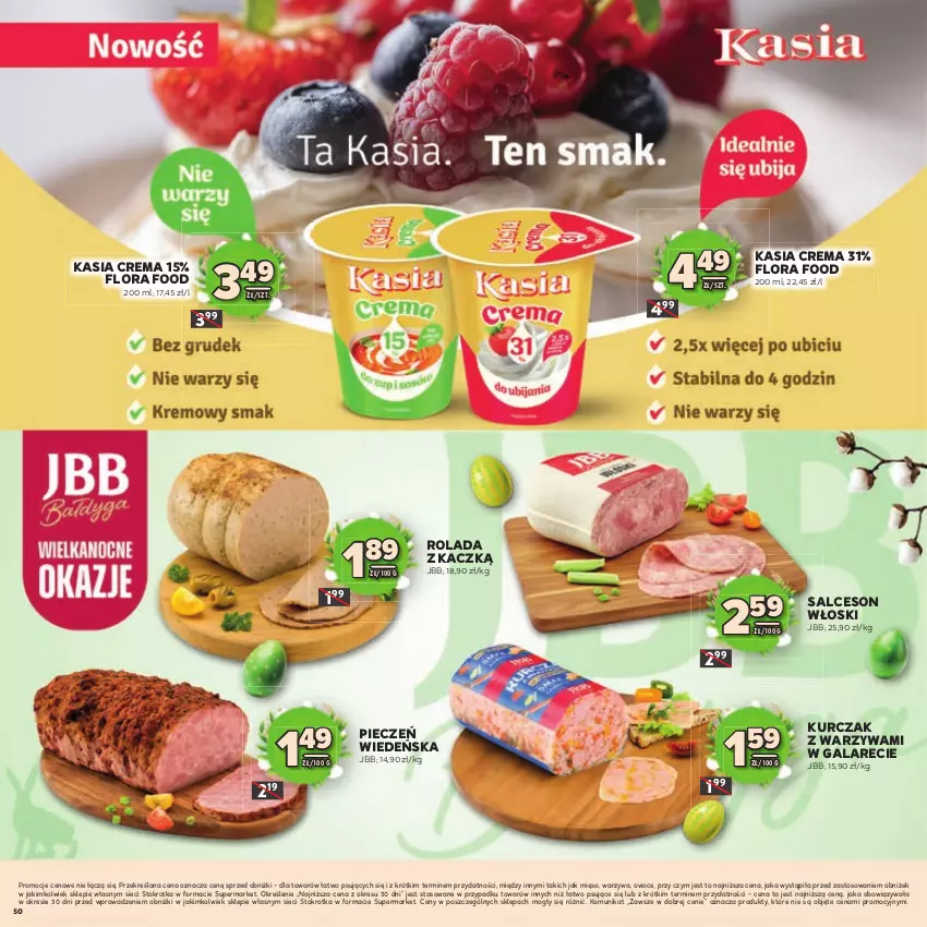 Gazetka promocyjna Stokrotka - Katalog Wielkanocny! - ważna 19.03 do 08.04.2026 - strona 50 - produkty: Flora, Gala, Kasia, Kurczak, Mięso, Owoce, Piec, Rolada, Salceson, Warzywa