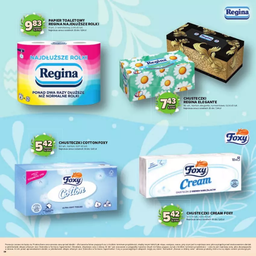 Gazetka promocyjna Stokrotka - Katalog Wielkanocny! - ważna 19.03 do 08.04.2026 - strona 58 - produkty: Chusteczki, Foxy, Gin, Mięso, Owoce, Papier, Papier toaletowy, Rolki, Rum, Warzywa
