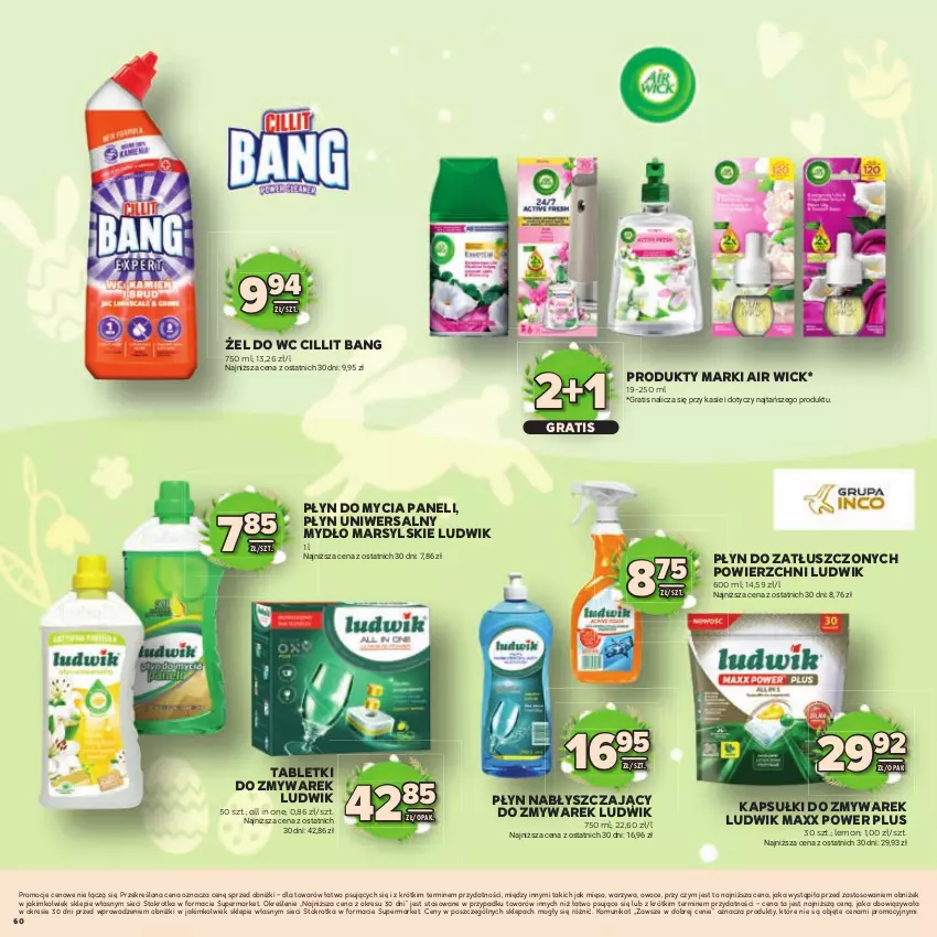 Gazetka promocyjna Stokrotka - Katalog Wielkanocny! - ważna 19.03 do 08.04.2026 - strona 60 - produkty: Air Wick, Cillit Bang, Gra, Ludwik, Mars, Mięso, Mydło, Owoce, Płyn do mycia, Płyn do mycia paneli, Płyn nabłyszczający, Tablet, Warzywa