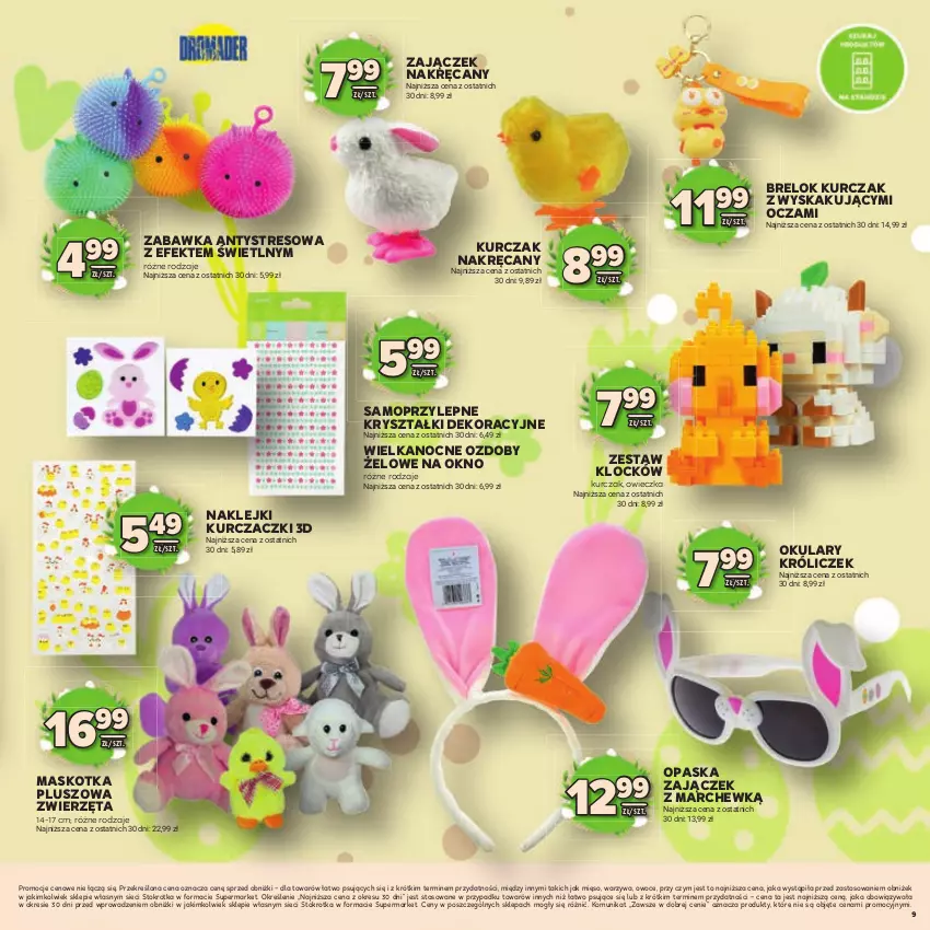 Gazetka promocyjna Stokrotka - Katalog Wielkanocny! - ważna 19.03 do 08.04.2026 - strona 9 - produkty: Klej, Kurczak, Maskotka pluszowa, Mięso, Mop, Okno, Opaska, Owoce, Warzywa, Zabawka, Zwierzęta