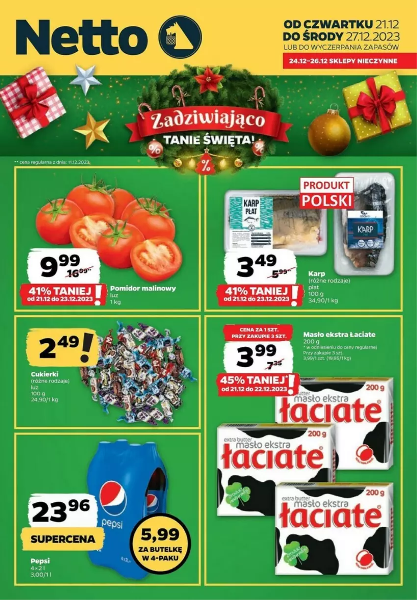 Gazetka promocyjna Netto - ważna 21.12 do 27.12.2023 - strona 1 - produkty: Cukier, Cukierki, Masło