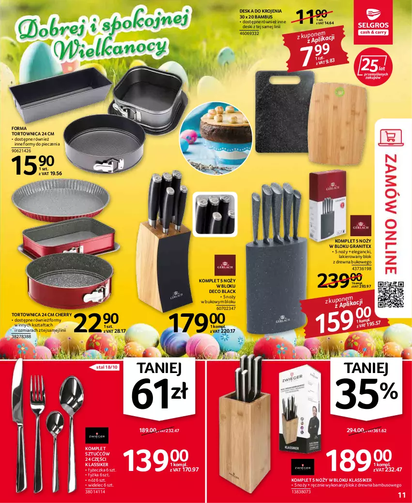 Gazetka promocyjna Selgros - Oferta przemysłowa - ważna 07.04 do 16.04.2022 - strona 11 - produkty: Deska do krojenia, Gra, Lack, Lakier, Noż, Piec, Tortownica, Widelec