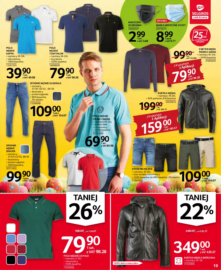 Gazetka promocyjna Selgros - Oferta przemysłowa - ważna 07.04 do 16.04.2022 - strona 19 - produkty: Kurtka, Maska, Maska medyczna, Pierre Cardin, Spodnie, Sweter, Tom Tailor, Wełna