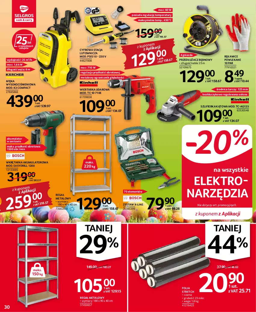 Gazetka promocyjna Selgros - Oferta przemysłowa - ważna 07.04 do 16.04.2022 - strona 30 - produkty: Akumulator, Gra, Koc, Regał, Regał metalowy, Rękawice, Sok, Szlifierka, Szlifierka kątowa, Tarka, Waga, Wiertarka, Wiertarka udarowa, Wkręt, Wkrętarka