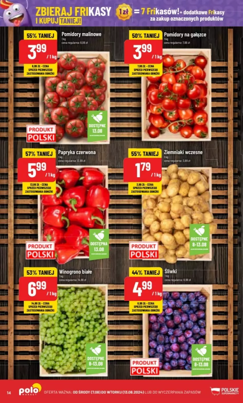 Gazetka promocyjna PoloMarket - ważna 07.08 do 13.08.2024 - strona 6 - produkty: Papryka, Papryka czerwona, Pomidory