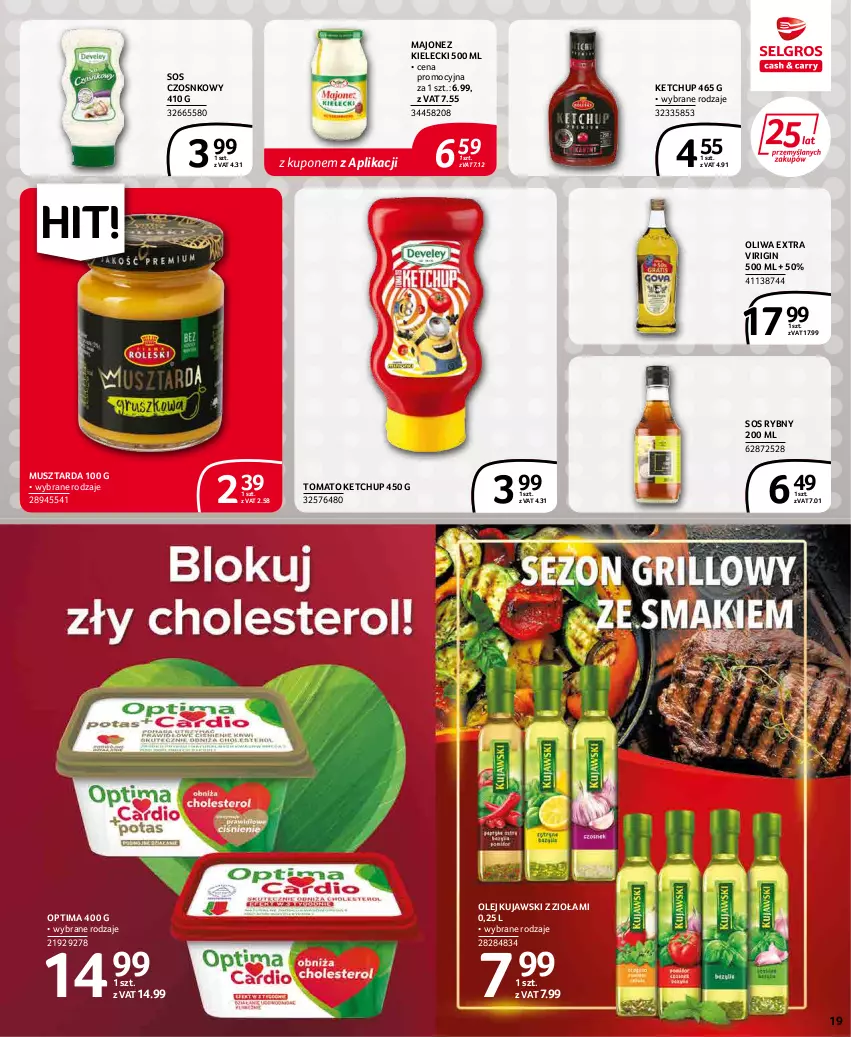 Gazetka promocyjna Selgros - Extra Oferta - ważna 01.05 do 31.05.2022 - strona 19 - produkty: Gin, Ketchup, Kujawski, Majonez, Mus, Musztarda, Olej, Optima, Sos, Sos czosnkowy, Sos rybny