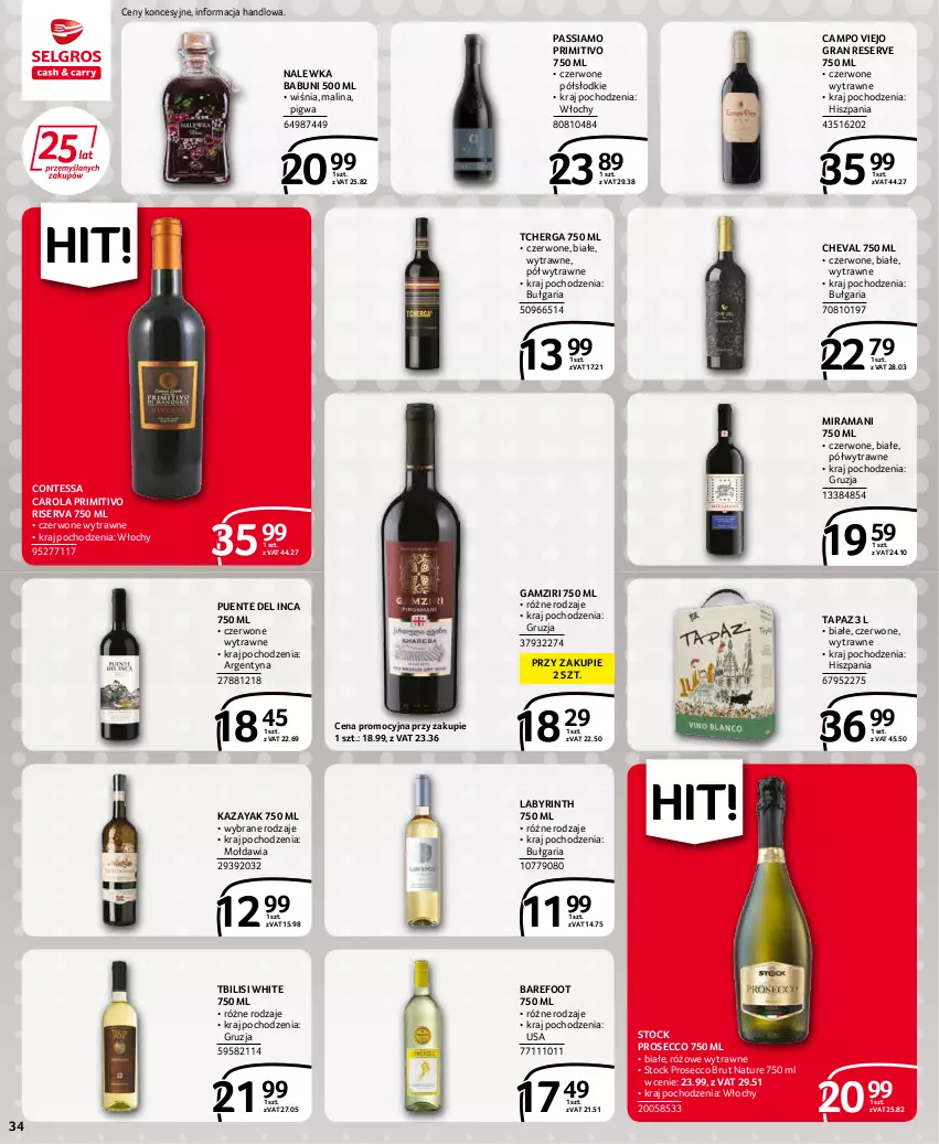 Gazetka promocyjna Selgros - Extra Oferta - ważna 01.05 do 31.05.2022 - strona 34 - produkty: Babuni, Barefoot, Gra, Prosecco, Rama, Ser, Stock