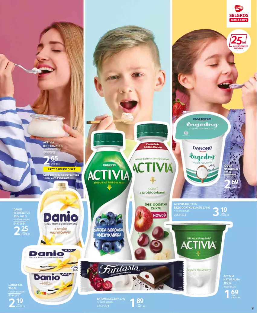 Gazetka promocyjna Selgros - Extra Oferta - ważna 01.05 do 31.05.2022 - strona 9 - produkty: Activia, Baton, Danio, Jogurt, Jogurt naturalny