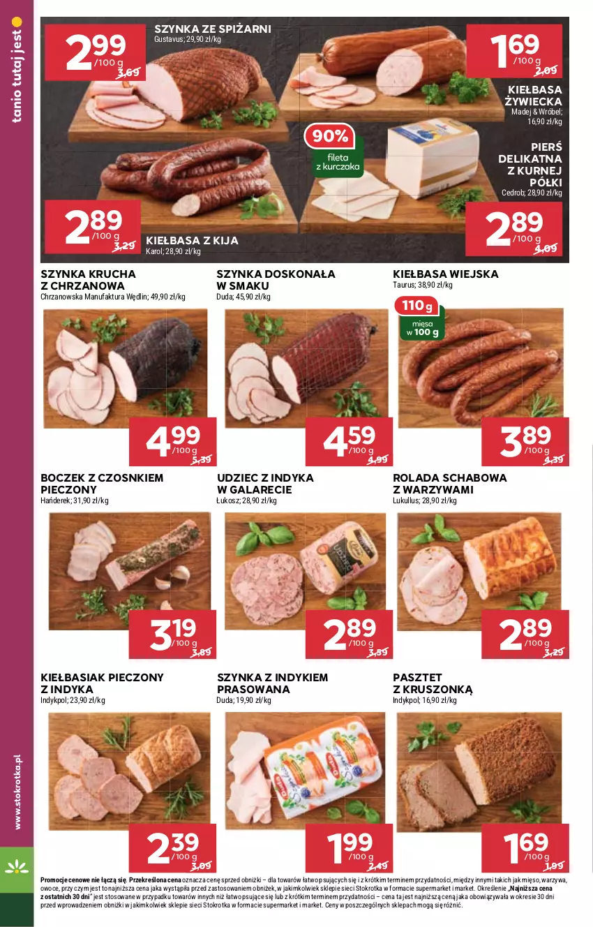 Gazetka promocyjna Stokrotka - Market - ważna 04.07 do 10.07.2024 - strona 6 - produkty: Basia, Boczek, Chrzan, Duda, Fa, Gala, Kiełbasa, Kiełbasa wiejska, Kosz, Mięso, Owoce, Pasztet, Piec, Rolada, Szynka, Udziec z indyka, Udziec z indyka w galarecie, Warzywa