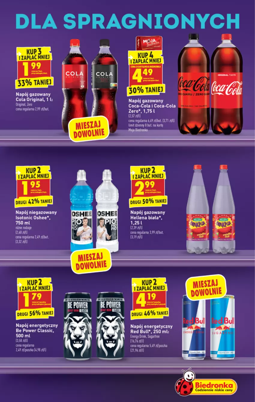 Gazetka promocyjna Biedronka - Nowy rok - ważna 03.01 do 09.01.2022 - strona 39 - produkty: Coca-Cola, Fa, Gala, Gin, Hellena, Napój, Napój energetyczny, Napój gazowany, Napój niegazowany, Oshee, Red Bull