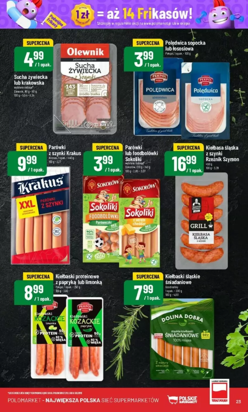 Gazetka promocyjna PoloMarket - ważna 19.06 do 25.06.2024 - strona 16 - produkty: Danio, Kiełbasa, Kiełbasa śląska, Kiełbaski śląskie, Krakus, Parówki, Parówki z szynki, Pekpol, Polędwica, Sok, Sokołów